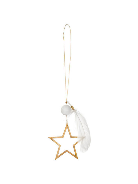 Raeder Christmas Star Ornament Gold 10x6cm με Φτερό RD