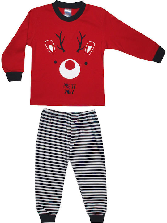 Pretty Baby Kids' Pajamas Winter Red X-Mans Reindeer