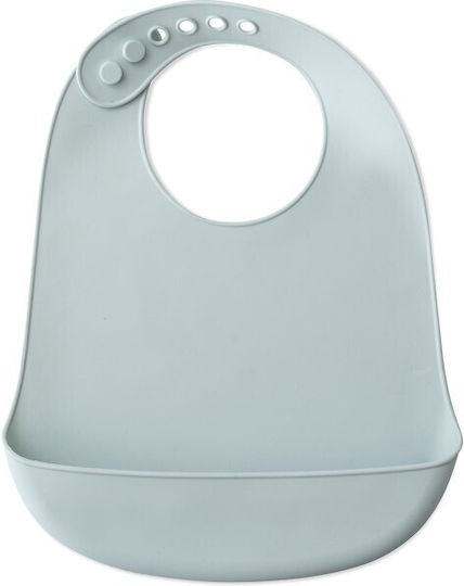 Interbaby Wasserdicht Lätzchen Silikon mit Taste & Tasche Blue für 0 m+