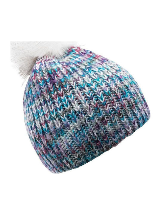 Hitec Pom Pom Beanie Γυναικείος Σκούφος με Rib Πλέξη