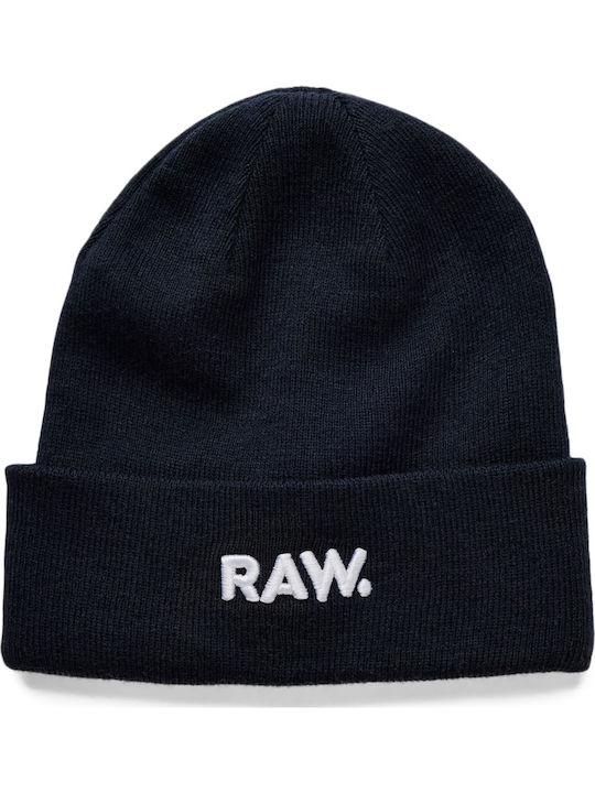 Effo Raw Beanie Căciulă Pentru Bărbați Albastru Mazarine