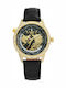 Aviator Damen Uhr mit Schwarz Lederarmband