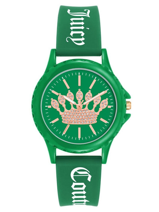 Juicy Couture Women's Watch with Green Rubber Strap