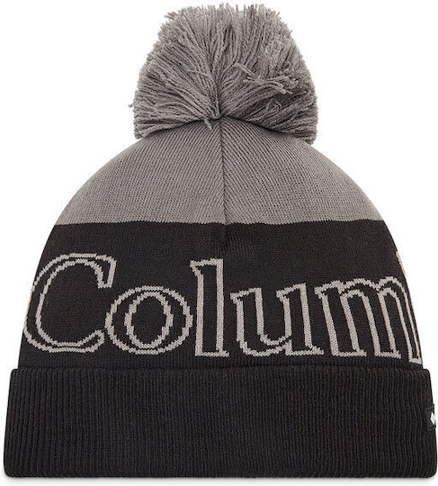 Polar Powder™ II Pom Pom Beanie Unisex Fleece Beanie Knitted in Gray color