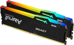 Kingston Fury Beast RGB 32GB DDR5 RAM with 2 Modules (2x16GB) and 6000 Speed for Desktop