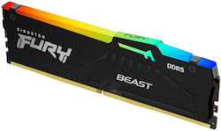 Kingston Fury Beast RGB 16GB DDR5 RAM με Ταχύτητα 6000 για Desktop