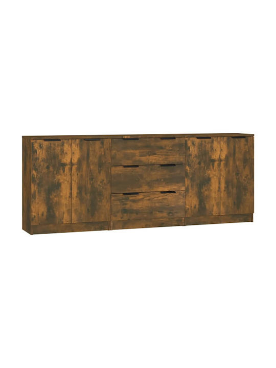 Wooden Buffet with Drawers Καπνιστή Δρυς L60xW3...