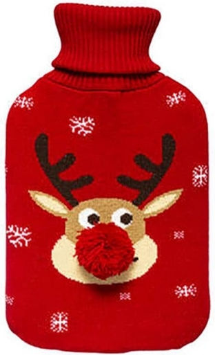 Atmosphera Hot Water Bottle in Red color with Cover General Use 23.5x20cm 1700ml
