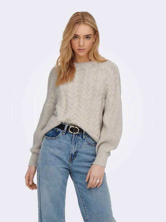 Only Damen Langarm Pullover Beige