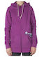 Nilam Zip Hood Γυναικεία Ζακέτα με Φερμουάρ σε Μωβ Χρώμα