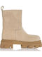 Suede Women's Ankle Boots Beige