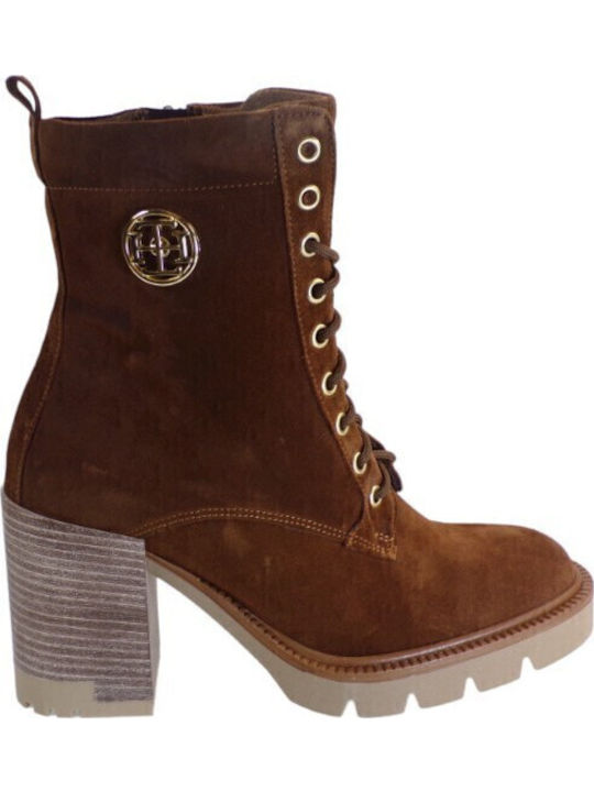 Suede Women's Ankle Boots Tabac Brown