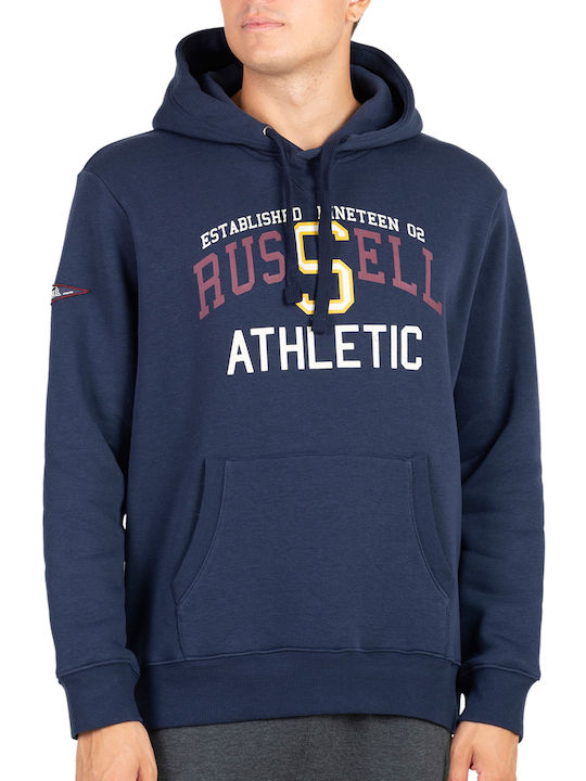 Russell Athletic Men's Sweatshirt with Hood and Pockets Navy Blue