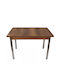 Rolling Table Dining Room Extendable Wooden with Metal Frame Walnut 110x70x75cm