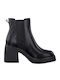 Damen Chelsea Stiefeletten mit hohem Absatz Schwarz