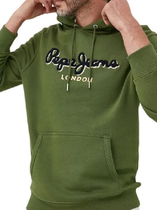 Pepe Jeans Lamont Φούτερ με Κουκούλα Χακί