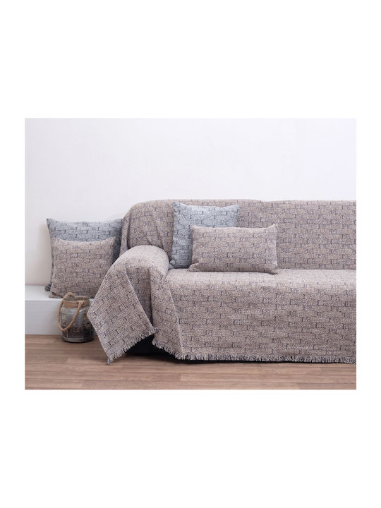 Anna Riska 1444 Ριχτάρι Διθέσιου Καναπέ Δύο 'Οψεων Chenille 180x240εκ. Beige 427926