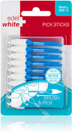 Edel White Pick Sticks Interdental Brushes Small Blue 50pcs