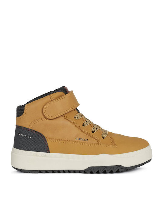 Bunshee Παιδικά Sneakers High Ανατομικά με Σκρατς Καφέ