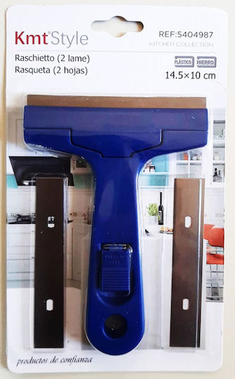 KMT Style Cleaner Scraper with 2 Blades 10x14.5cm Blue 1pcs
