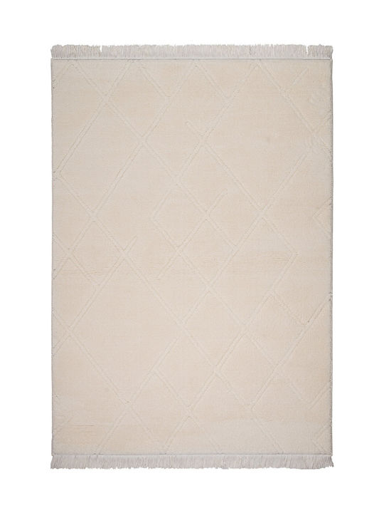 Viokarpet Dorothea 1192A-66 Rug Rectangular with Fringes Cream