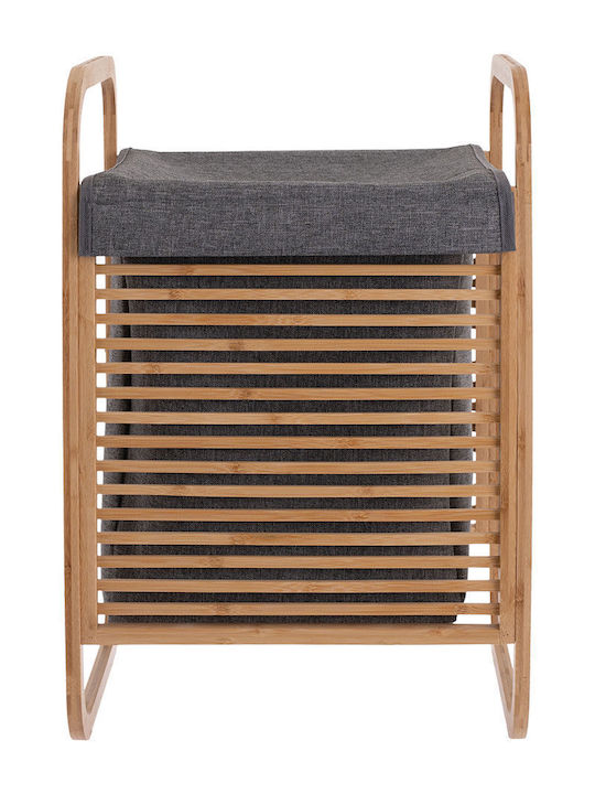 Estia Bamboo Laundry Basket with Lid 40x35x60.5cm Gray