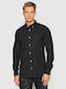 Long-sleeved Cotton Shirt Navy Blue