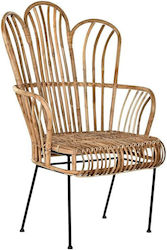 Πολυθρόνα Εξωτερικού Χώρου Rattan Καφέ 68x46x106εκ.
