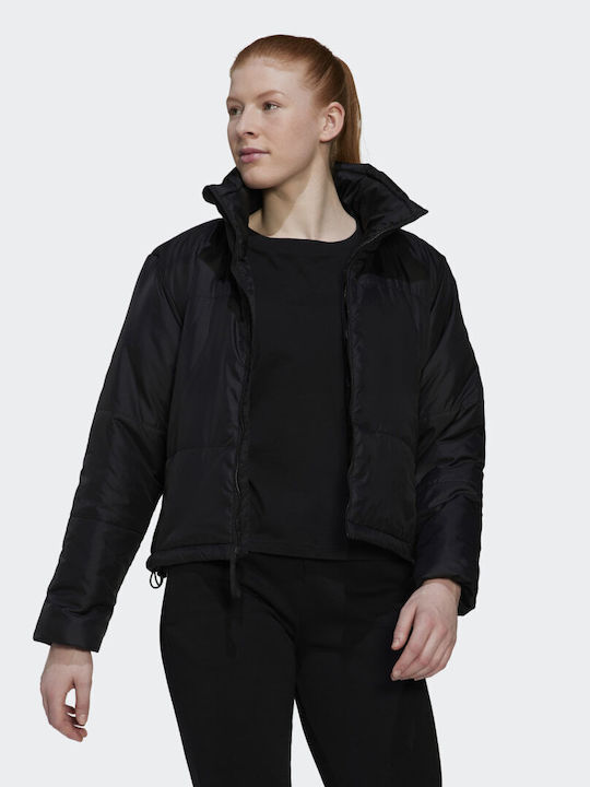 Adidas Bsc Insulated Κοντό Γυναικείο Puffer Μπουφάν για Χειμώνα Focus Olive