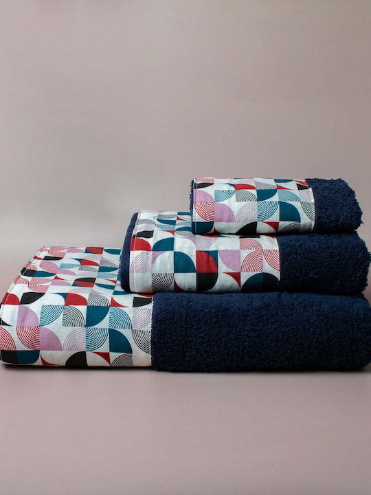 White Fabric Handtuch Lewis 30x50cm Blau Gewich...