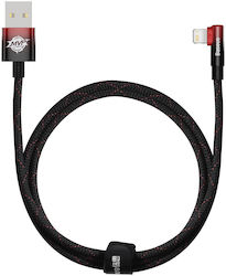 Baseus MVP 2 Angle (90°) / Braided USB to Lightning Cable Μαύρο / Κόκκινο 1m