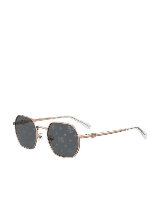 Chiara Ferragni Sunglasses with Gold Metal Frame and Gray Lens CF 1019/S DDB/MD