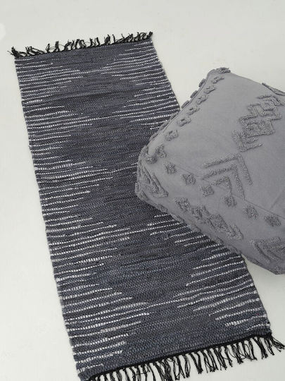Palamaiki Rhombus Teppich Kamin Rechteckig Leder mit Fransen Grey