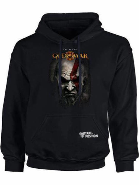 Fleece Kinder-Sweatshirt mit Kapuze und Taschen Schwarz