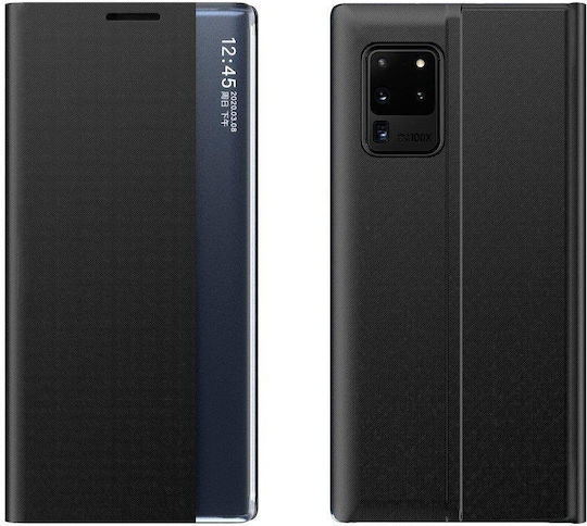 Hurtel New Sleep Buchen Sie Synthetisches Leder Schwarz (Galaxy M53 5G)