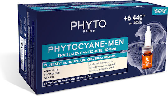 Phyto Phytocyane Behandlung Anti-Haare Ampullen gegen Haarausfall für Männer 12x5ml