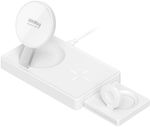 4Smarts Wireless Charger (Qi Pad) with USB-C Port 20W Whites (Ultimag Trident)
