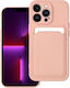 Forcell Card Back Cover Σιλικόνης με Υποδοχή για Κάρτες Κοραλί (iPhone 14 Pro)