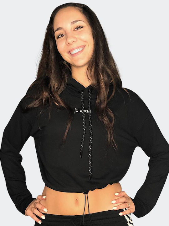 BodyTalk Women's Cropped Hooded Sweatshirt Black