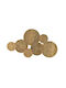 Inart Decorative Geometric Element Gold Made of Wood 104x3x60cm