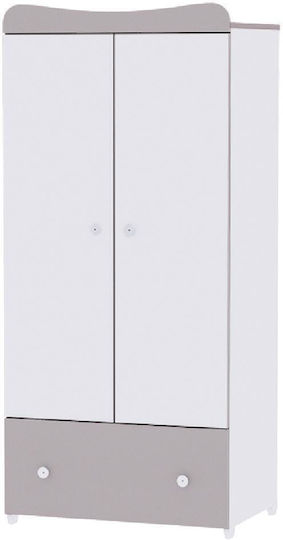 Exclusive Ușă dublă Dulap cu 1 Sertar Alb 80x57x178cm