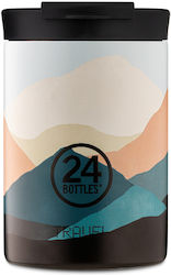 24Bottles Travel Tumbler Sticlă Termos Oțel inoxidabil Fără BPA Mountains 350ml cu Piesa de gură