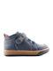 Leather Kids Boots with Velcro Blue