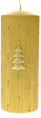 Iliadis Christmas Gold Candle 18x7cm