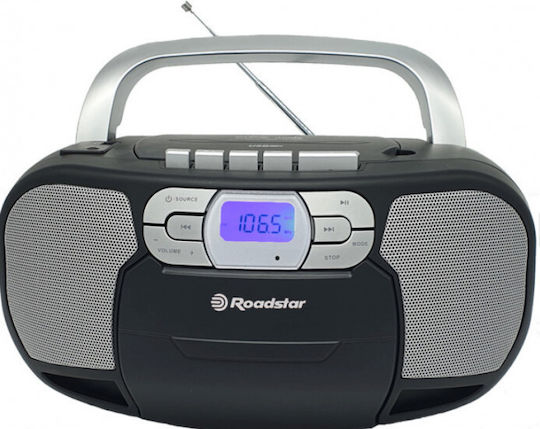 Roadstar 0033289 Portable Audio System with CD MP3 USB Cassette Player Radio Black