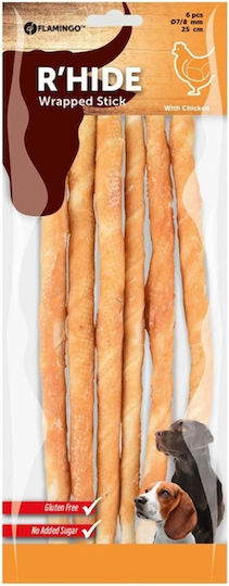 Flamingo R'hide Wrapped Dog Stick Treats Medium Breeds with Chicken 25cm 130gr 6pcs 519635