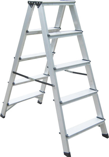 Bormann Pro BHL9040 Σκάλα Αλουμινίου με 2x5 Σκαλοπάτια