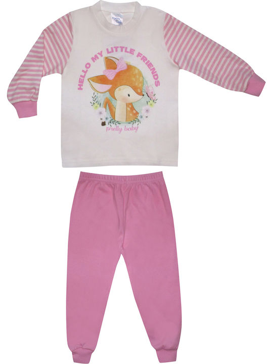 Pretty Baby Kids' Pajamas Winter Ecru/Pink -02