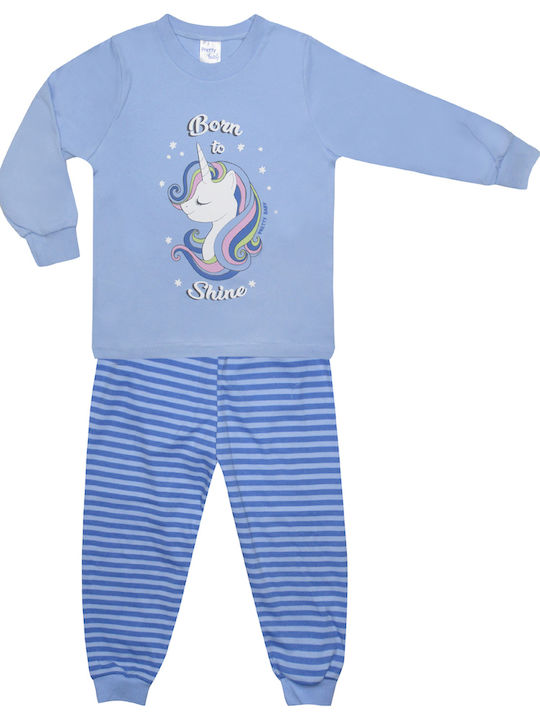 Pretty Baby Kinder Schlafanzug Winterlich Hellblau