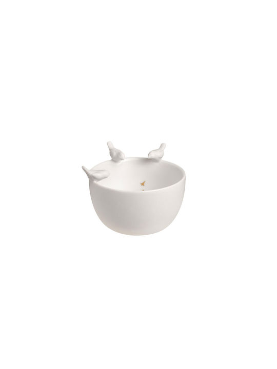 Raeder Birds Servierschüssel Rund aus Porzellan White mit Durchmesser 9cm